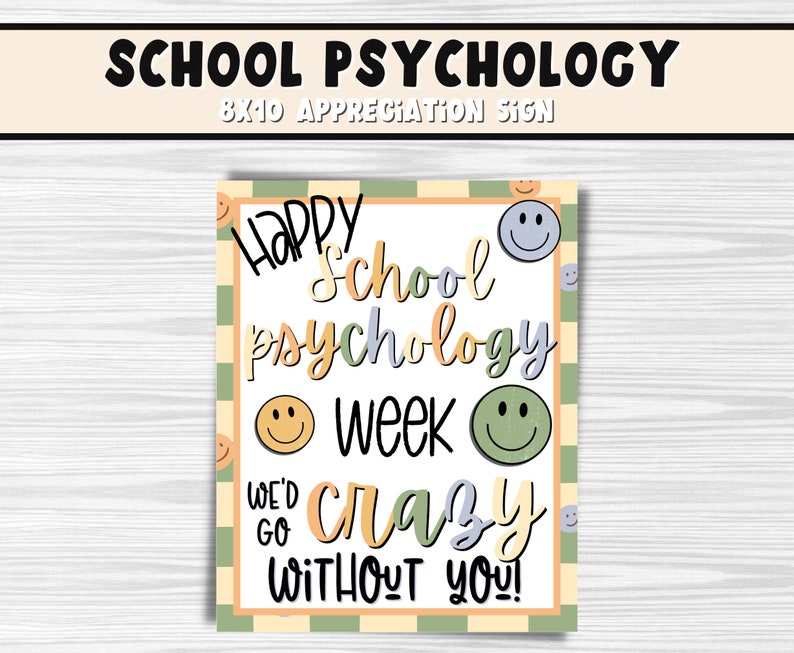 School Psychologist Appreciation Printable Sign National School