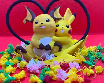 Valentine Pikachu PLA Figure, Hand-Painted Cartoon Gift