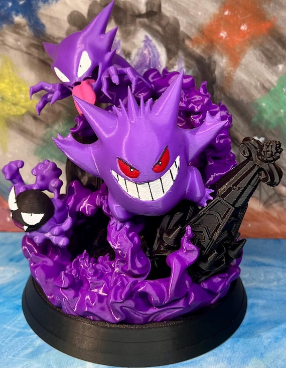 Figurine Pokémon Ectoplasma (Gengar) Sous Cloche – Décoration Faite Main, 2023