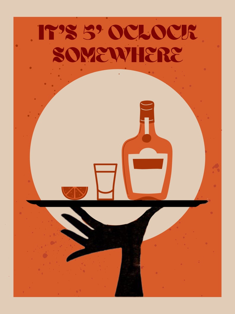 Bar Cart Poster Etsy