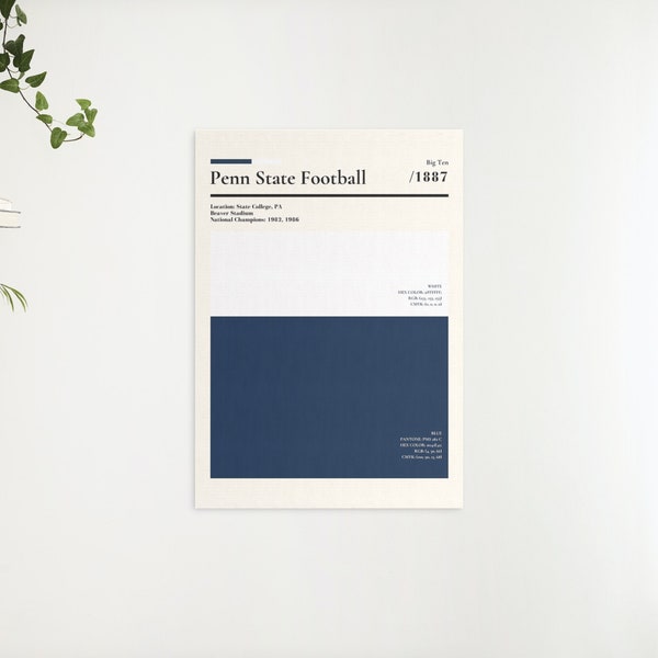 Penn State Football Poster Etsy
