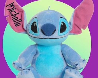 Personalized Stitch 11.5 in Plush: Custom Vinyl Lettering