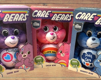 Denim Care bear Plush personalization Medium size free shipping