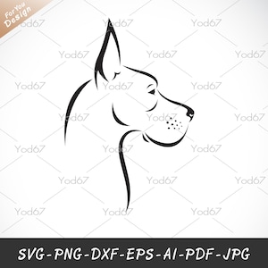 Great Dane Png file, Dog logo SVG, Dog head design, Dog svg, Pets, Dog head, Files for Cricut Svg, Great Dane Dxf, Animals Clipart vector.