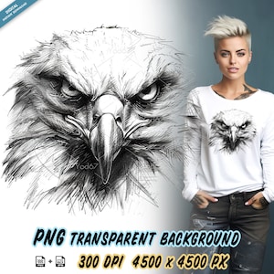 Adelaar gezicht schets png voor sublimatie afdrukken, adelaar gezicht T-shirt ontwerp clipart, DTG-printen, DTF-overdracht, adelaar sublimatie, adelaar png.