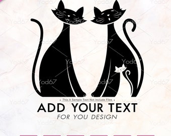 Cat SVG, Cat Png, Cute cat Clipart, Svg files for cricut, Cat Silhouette, Cat family, Cat Vector, Pet Svg, Cnc laser cutting, Animal Svg.