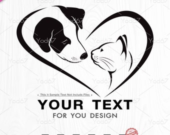 Hund & Katze SVG, Hundesvg, Katzensvg, SVG-Dateien für Cricut, Haustierliebhaber, Haustier Vektor Clipart Design, Tiere SVG, Digitaler Download, Katze und Hund, Haustier