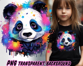 Panda Clipart for Sublimation Printing, Panda Head T-shirt Design clip art, DTF DTG Printing, Panda head PNG, Animal Png, Shirt designs.
