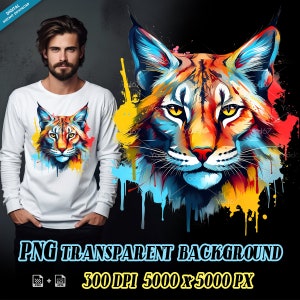 lynx png, Wildcat, Bobcat Png, Impresión por sublimación, Imágenes prediseñadas de diseño de camiseta lynx Head, Impresión DTG, Transferencia DTF, Diseños de sublimación.