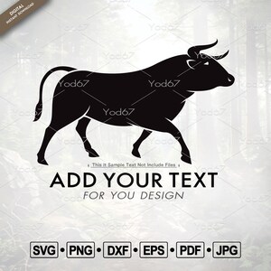 Bull SVG, Bull Png, Svg files for cricut. Bull Silhouette, Bull Vector, Cow Svg, Bull walking, Bull DXF, Bull Clipart. Animal Svg. Cow logo.