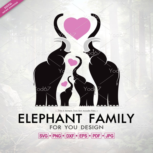 Elephant family SVG, Elephant Png, Cute Elephant Design, Elephant DXF, Elephant family Clipart, Elephant svg, Elephant family Vector Eps.