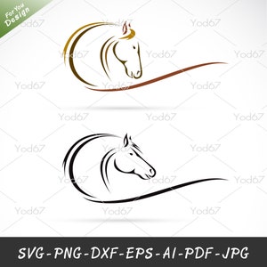 Pferd SVG, Pferd Vektor Clipart Design PNG EPS Dxf Pdf, Schnittdatei Pferd für Cricut, Pferdekopf Silhouette, svg-Dateien für Cricut, Tier svg