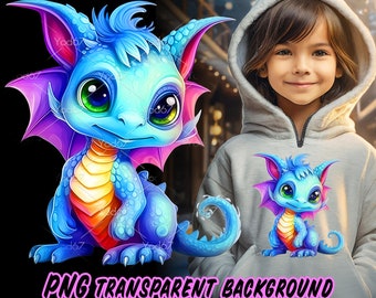 Cute dragon for Sublimation Printing, Little dragon T-shirt Design Clipart, DTG Printing, DTF Transfer, Sublimation designs, Png for shirt.