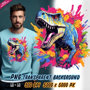 Angry dinosaur for Sublimation Printing, T-rex Png, Dinosaur T-shirt Design Clipart, DTF DTG Printing, Angry dinosaur Png files, Animal Png.
