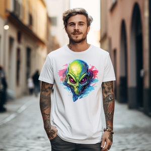 Alien Head for Sublimation Printing. Alien Ufo T-shirt Design Clip Art ...