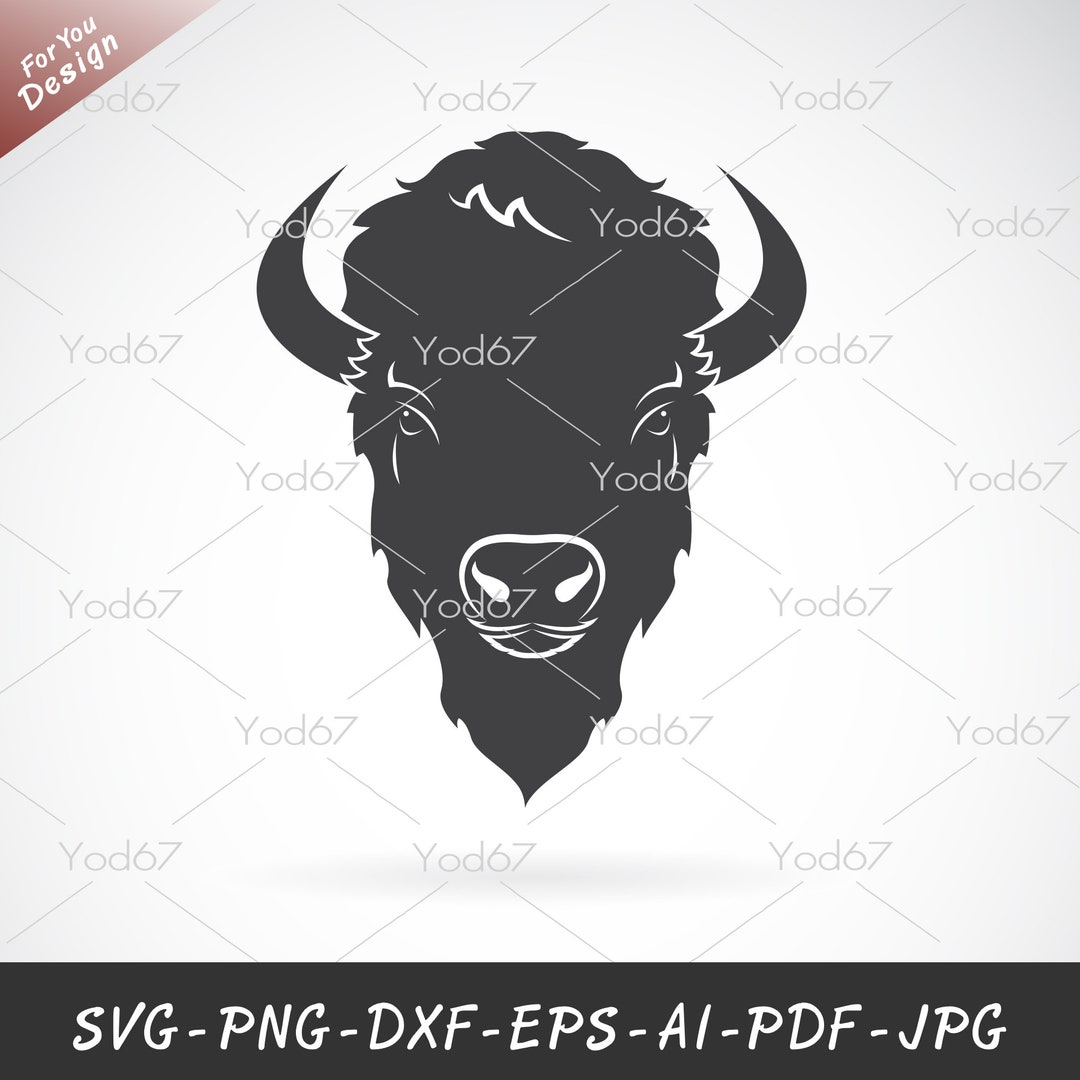 Bison Head SVG: Vector Clipart, Laser Cut File - Etsy