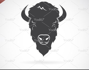 Bison head SVG, Bison vector Clipart design, svg files for cricut, Bison Png, Bison Silhouette, Svg cut files, Cnc laser cutting, Animal svg