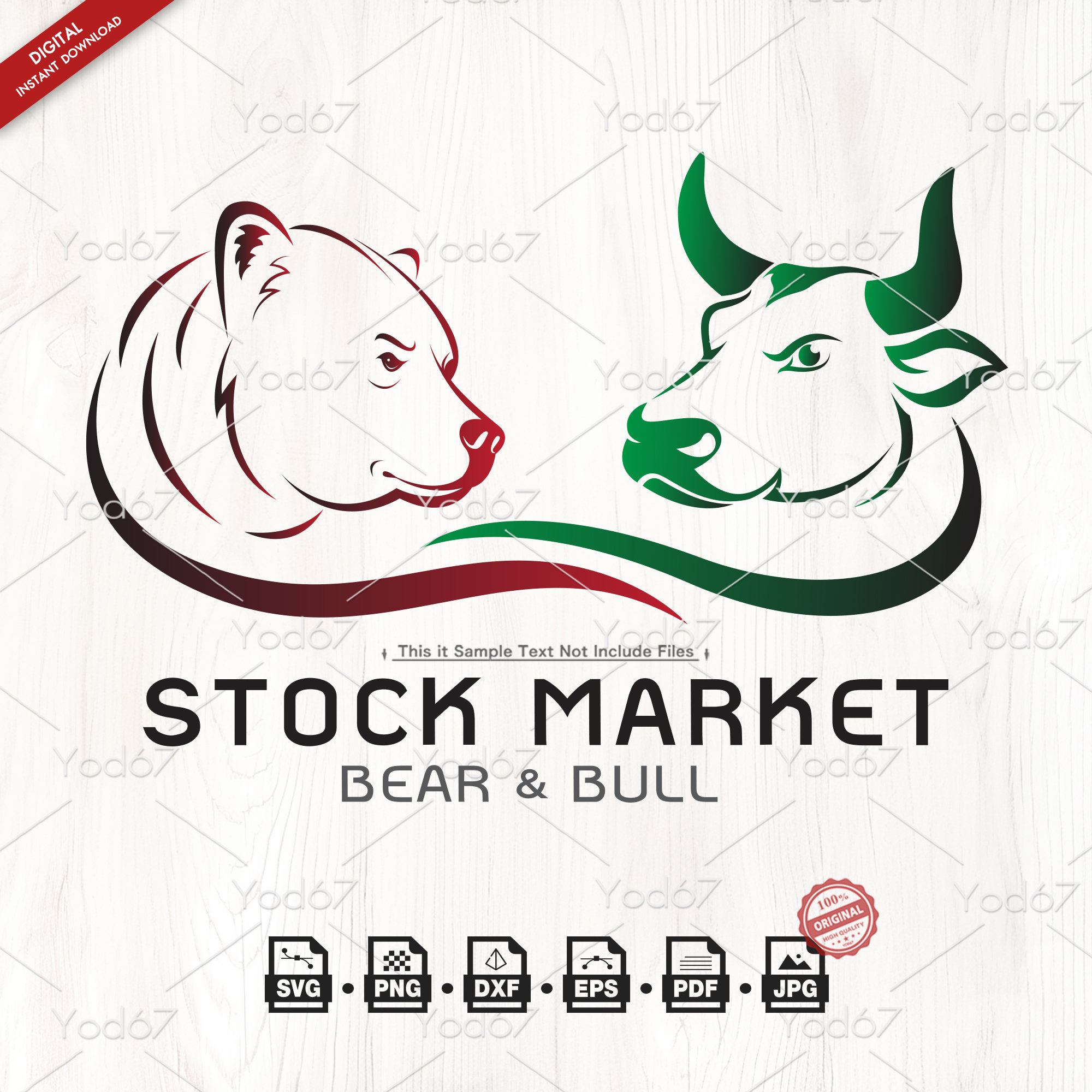 Bear and Bull Svg, Bull SVG, Bear Svg, Svg for Cricut, Vector Clipart