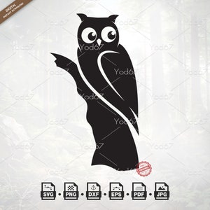 Owl Vector Clipart Design SVG Png Eps Dxf Pdf, Svg files for cricut, Owl Silhouette, Bird Png Svg, Digital download, Transparent Background,