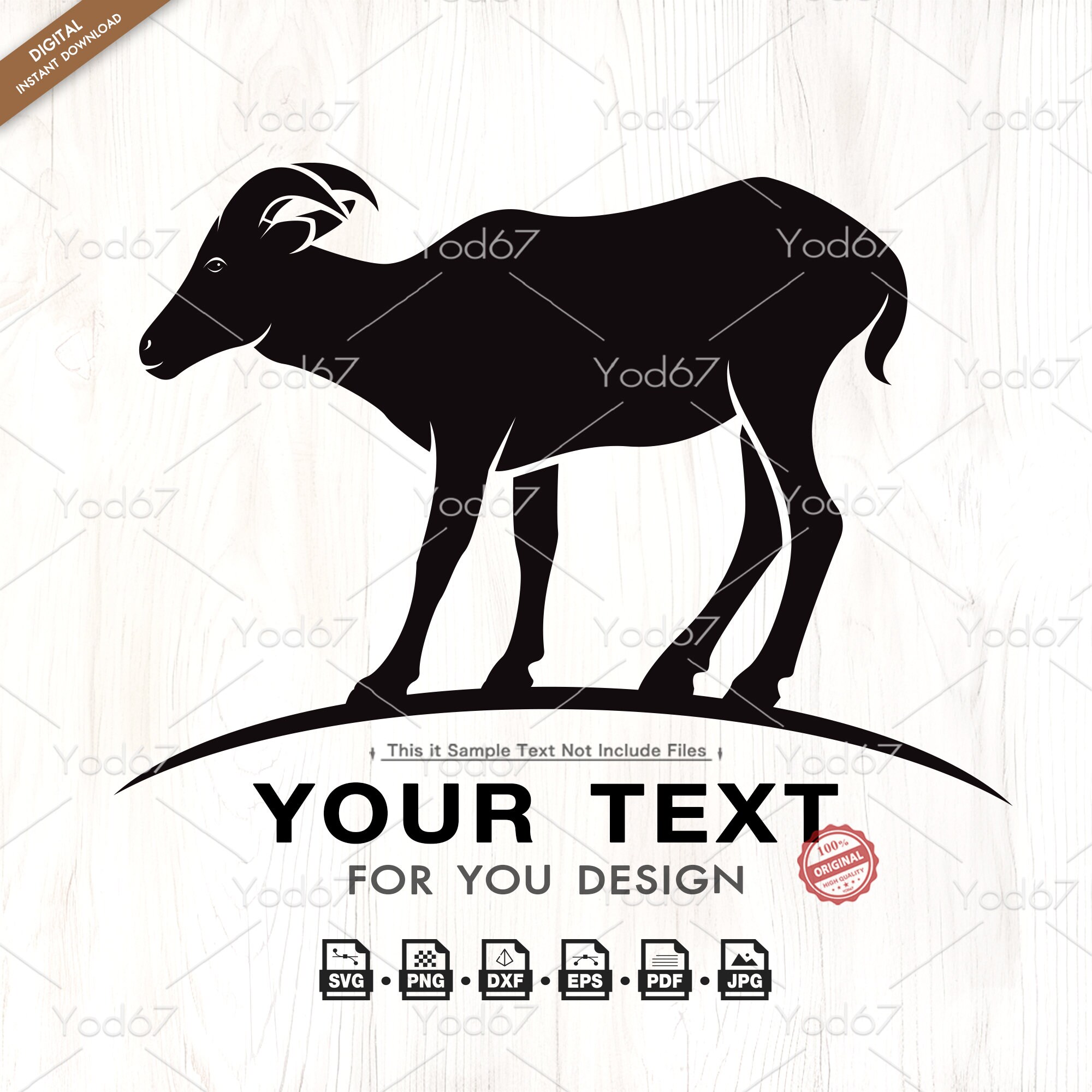 Mountain goat SVG, Mountain goat Png, Svg files for cricut, Mountain goat Vector Clipart Design, Wild Animals Svg, Svg cut files, Goat SVG.