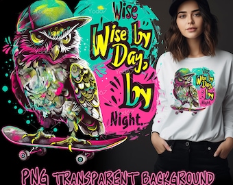 Cool Owl Png for Sublimation Printing, Hip Hop Owl T-shirt Design Clipart, DTG Printing, DTF Transfer, Sublimation designs, Colorful owl Png