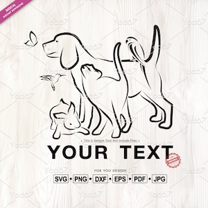 Grupo de mascotas SVG, Cuidado de mascotas, Archivos Svg para cricut, Diseño de imágenes prediseñadas vectoriales de mascotas, Animales Svg. Perro/Gato/Conejo/Loro Svg, Amante de mascotas svg. Enrutador CNC.