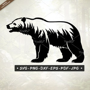 Polar bear SVG, Standing Bear Png Files, Bear Silhouette Cut File for Cricut, SVG, PNG, Dxf, Eps, pdf, digital download, Bear clipart Vector