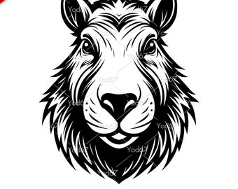 Capybara SVG, PNG, File for Cricut, Capybara Vector Clipart Design Eps Dxf Pdf, Capybara head Png, Cut file SVG for shirts, Wildlife Animals