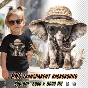 Elefante carino per stampa a sublimazione, clipart design t-shirt elefantino, stampa DTG, trasferimento DTF, disegni a sublimazione. Animali carini.