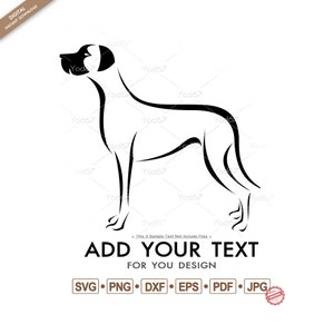Great dane dog SVG, Great dane Png, Cut File Great Dane for Cricut, Great dane Clipart Vector Design EPS, DXF, Jpg, Png, Dog Lover, Dog Svg.