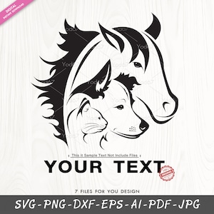 Pet Lover Svg, Horse SVG, Cut File Pets for Cricut, Horse Png, Cat Svg, Pet group png, Dog Svg, Pet Silhouette, Dog DXF, Animals Vector EPS.