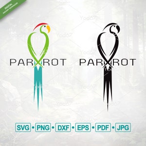 May include: A green and blue parrot logo with the word "PARROT" underneath. A black and white version of the logo is shown to the right.