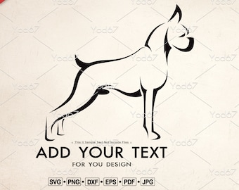 Boxer SVG, Boxer Perro Clipart Vector Diseño EPS, DXF, Pdf, Boxer Png, Cortar Archivo Perro Boxer para Cricut. Vector boxeador, mascota. Perro SVG. Animales svg.