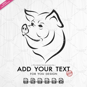 Pig Vector Clipart Design SVG PNG Eps DXF Pdf Jpg, Svg files for cricut, Pig Silhouette, Digital download, Pig Laser engrave file, Pig Logo.