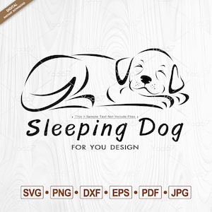 Schlafender Hund Dateien SVG, PNG, DXF, Pdf, Eps, niedlicher Hund geschnitten Datei für Cricut, niedlicher Welpe SVG, schlafender Hund Clipart Vektor, Labrador Welpe svg.