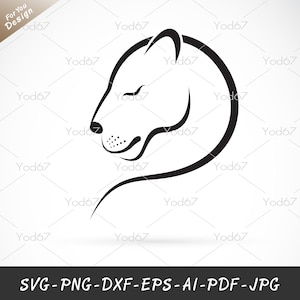 メスのライオン SVG、Cricut 用カット ファイル ライオン、メスのライオン PNG、ライオン ヘッド SVG、メスのライオン DXF、メスのライオン クリップアート、動物クリップアート ベクター、