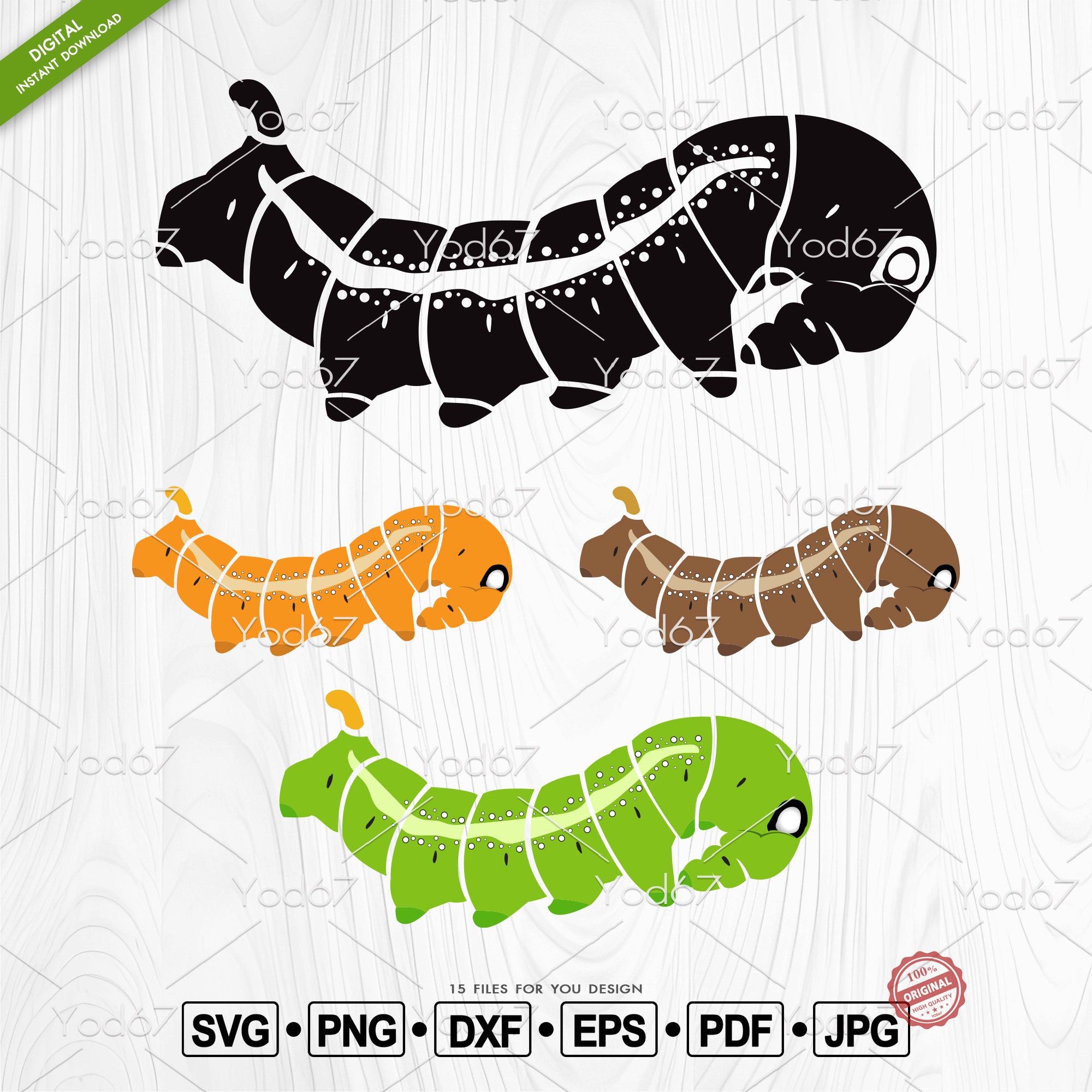 Caterpillar SVG, Caterpillar Png, Cut File Caterpillar for Cricut