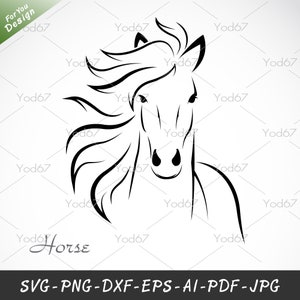Horse SVG, Cut File for Cricut, Horse Png, Horse Silhouette, Horse DXF. Animals Clipart Vector EPS Dxf, Horse Head Clipart. Horse Head Svg.