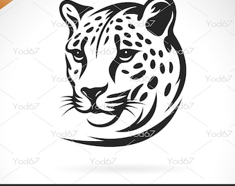 Leopard Vector SVG, PNG, DXF, Cut File Leopard for Cricut, Leopard Head, Safari Svg, Wildlife Animals Svg, Cnc laser cutting, Hunting svg.