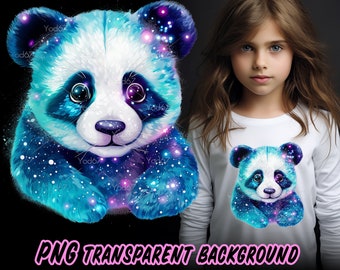 Panda Clipart for Sublimation Printing, Panda T-shirt Design Clipart, DTF DTG Printing, Panda head PNG, Kids shirt png, Animal painting.