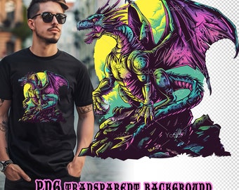 Colorful Dragon Wings Clipart, Sublimation Design (PNG, JPG)