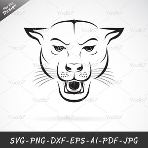Panther SVG, Panther Png, Svg File for Cricut, Panther Clipart, Animals vector. Wildlife Svg. Animal svg. Panther Design. Digital download.