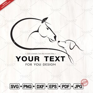 Pferd und Hund SVG, Cut File Pferd und Hund für Cricut, Pferd und Hund Png, Pferd svg, Hund DXF-Datei, Labrador svg, Pferd und Hund Clipart Vektor