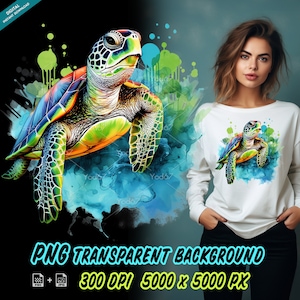 Imágenes prediseñadas de tortugas marinas, tortugas marinas para impresión por sublimación, imágenes prediseñadas de diseño de camisetas de tortugas marinas, impresión DTF DTG, archivo PNG de tortugas, Png de reptiles.