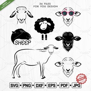 Pecora SVG, Pecora Png, File Svg per cricut, Vettore di pecora, Animale in formato SVG, Amante delle pecore in formato SVG, Download digitale, Pacchetto di pecore in formato Svg, Animali da fattoria in formato SVG.