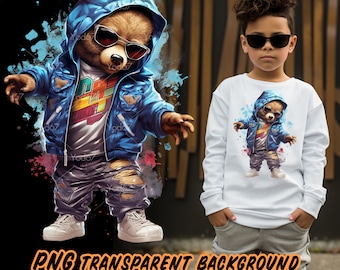 Cool teddy bear png for Sublimation Printing, Teddy bear T-shirt Design Clipart, DTF DTG Printing, Colorful png design, Png files for shirts