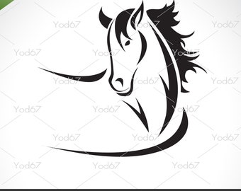 Horse head SVG, Cut File Horse for Cricut, Horse Png File, Horse head Silhouette Svg, Horse DXF file, Horse Clipart, Animal head PNG. Vector