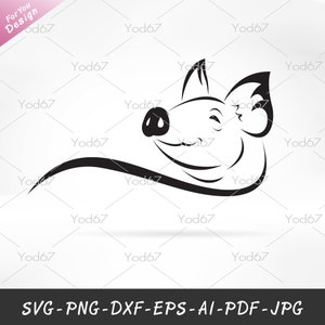 Pig SVG, Pig Png, Cut File Pig for Cricut, Pig Silhouette Svg, Pig DXF. Animal Svg, Farm animals svg.Pig clipart vector. Digital download.