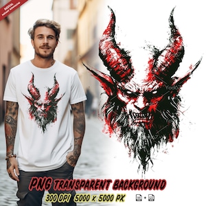 Clipart de Satanás para impresión por sublimación, diseño de camiseta con cabeza de diablo, DTG, transferencia DTF, PNG transparente, sublimación, cabeza de demonio, png gótico.