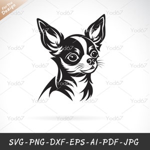 Chihuahua dog SVG, Cut File Chihuahua for Cricut, Chihuahua Png, Chihuahua Svg, Chihuahua head DXF, Chihuahua Clipart vector, Pet svg.